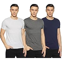 Chromozome Men's Plain Regular Fit T-Shirt (Pack Of 3)