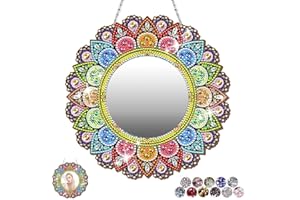 PROBUK Kit Specchio Diamantato 5D, Specchio Trucco Mandala DIY per Bambine 6-12 Anni, Regalo Creativo con Accessori, Decorazione Camera Ragazze