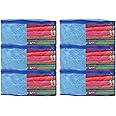 Kuber Industries Lahariya Printed Non-Woven Blouse Cover Wardrobe Organiser Clothes Storage Bag With Front Window- Pack of 6 (Blue)-44KM0550