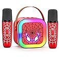 Braxel Karaoke Machine 2 Microphones, Spider Microphone for Kids Toys for 3-12 Year Old Boys Gifts Kids Microphone Boys Toys Age 3-9 Teenage Boy Gifts for 3-10 Year Old Boys Girls