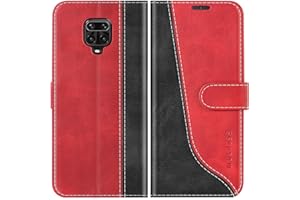 Mulbess Funda para Xiaomi Redmi Note 9 Pro/Redmi Note 9S, Funda Piel Case Cover, Cierre Magnético, Soporte Plegable, Ranura para Tarjeta, Elegante Vino Rojo