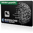 DEKRA tested RFID blocker card I latest e-field interference technology - to protect against data theft I extra thin card with 0.8 mm for each wallet I Card Cover I NFC Protection.., Black, 1, Modern,