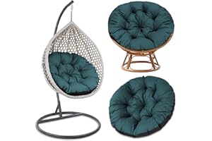 ‎AMAZINGGIRL Amazinggirl Papasansessel Kissen Sitzkissen Hängesessel 100cm - Polster für Korbsessel Papasan Chair Lesesessel und Rattansessel für Outdoor und Indoor rund und groß Grün Farbton B
