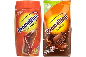 OVOMALTINE Paquete de degustación Bebida ovomaltina en polvo, paquete de 2, 450 g de chocolate en polvo, 500 g de estaño en polvo Cassic