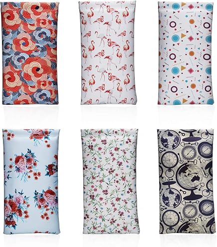 4 Custodie Morbide Per Occhiali In Finta Pelle Con Panno Pulente, Colori Assortiti (grigio, Verde, Rosa), Ultrasottili Con Chiusura A Pressione