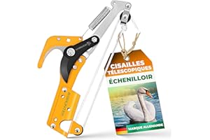 GRÜNTEK Échenilloir Cisaille Télescopique Coupe-branches compatible avec perche et scie d’élagage B096Y4VBF2