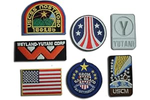 EMBROIDERY KING Alien Movie Weyland Nostromo USCM Colonial Marines Eagle Crew Patch Set, 7 Iron On Badges [AL10]