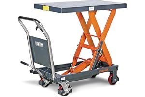 METALLKRAFT Unicraft FHT 500 Mobile Scissor Lift Table with Hydraulic Lifting Device with 500 kg Load Capacity.