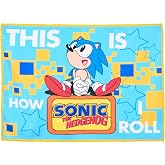 Children's Fabric Placemat for Sonic Fan &ndash; Blue &ndash; 40 x 30 cm &ndash; School Napkin Towel for Lunch and Nursery, Ideal for Children