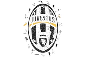 Iconic Puzzles, Juventus, Retro Logo, 100% eco-sustainable wooden puzzle with official license,Size S, 150 Pcs