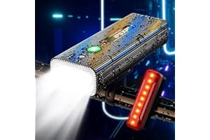 IPSXP 5000 Lumens Luci Bicicletta LED,5200mAh Batteria di Grande capacità & IPX5 Impermeabile,Oltre 14 ore di Autonomia,Anteriore e Posteriore USB Ricaricabile,Funzione Power Bank,Modalità Multiple