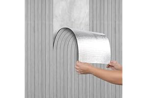 Camiraft Wandpaneele Selbstklebend Holzoptik 40 * 300cm-3D Hellgrau Holzoptik Wandaufkleber Schallreduzierend Panelen Wand Selbstklebend für Wohnzimmer, Schlafzimmer,Küche,Bad