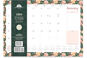 BRIGHT DAY CALENDARS 2024 Academic Watercolor Floral Desk Pad Office Calendar by Bright Day, 16 Month 15.5 x 11 Inch, July 2023-Decmber 2024 Cute Colorful Planner