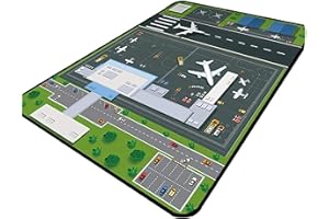 BILIVAN Kinder Rutschfester Teppich Spielteppich Modern Spielteppich Kinderzimmer Flughafen Panorama Ultrasoft Kurzflor Babydecke Matte (60 * 90cm)