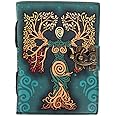 YOJO CRAFT Blank Spell Book of Shadows Journal with Lock Clasp Antique Handmade Deckle Edge Vintage Paper Leather Bound Journal for Women and Men |Travel Notebook for Writing 15.24 X 11.43 CM