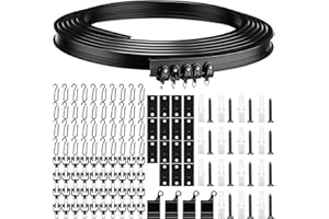 JETEC Binario Tende Curvo a Soffitto Pieghevole Supporto Flessibile per Tenda da Soffitto Binario Curvo per Finestre Morbide per Binario Tende con Ganci per Tende in Metallo (Nero, 5 m)