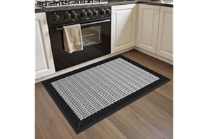SIXHOME Black 50 * 80cm Kitchen Mats non slip Washable Modern Kitchen Absorbent and Stain-Resistant Kitchen Floor Runners