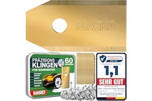 MASKO® Replacement Blade Blades for Robotic Lawnmower, Universal Lawnmower Blade Including Innovative Screws, Replacement Blades Lawn Robot Durable Titanium Coating Compatible with Gardena/Husqvarna