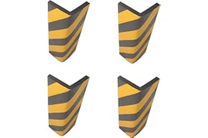 SNS SAFETY LTD Self-adhesive, Corner Guards, made of Foam Rubber, to Protect Parking, and Warehouses, 44x25x2 cm, with Reflective Strips Black Yellow