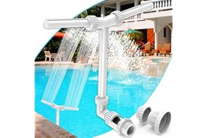 MILYN Fuente de Piscina Ajustable 2 en 1 - Accesorios de Doble Chorro para Piscina Fuera del Suelo/Subterráneo - Riego de Jardín al Aire Libre
