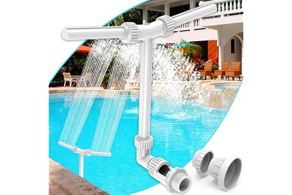 Fontaine de Piscine, Accessoires de Piscine à Double Jet pour Piscine Hors Sol/souterraine, Fontaine de Piscine réglable 2 en 1 pour Piscine Hors Sol, arrosage de Jardin extérieur