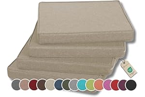 ‎GUTEKISSEN Gutekissen® Stuhlkissen Polsterauflage Auflage für Stühle/Bänke für Haus und Garten Sitzauflage Gartenkissen Sitzkissen viele Farben FK5 (45x45, Creme, 4)