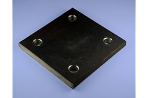 STM-FULDA Ankerplatte, 200 x 200 x 20 mm Fußplatte Stahlplatte gebohrt S235JR ST37