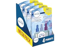 Febreze 3Volution Diffuseur Électrique de Parfum, 4 x 20ml, Eveil Printanier, Désodorisant Smart Programming, Élimination Des Odeurs Maison