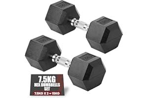 Gallant Hex Weights Dumbbells Set - Rubber Encased Hex Dumbbells Set, Anti Rolling, Dumbbell Sets for Men, Home Fitness Gym Weights For Strength Training Weight Lifting Equipment