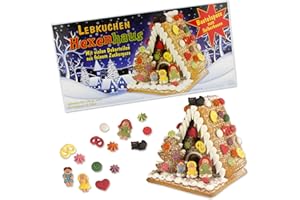 ‎GÜNTHART Günthart Lebkuchen Hexenhaus zum Dekorieren und basteln | 6 Lebkuchenteile | 37 Zuckerdekore