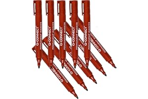 Q-Connect Permanent Marker Pen Bullet Tip Red (Pack of 10)