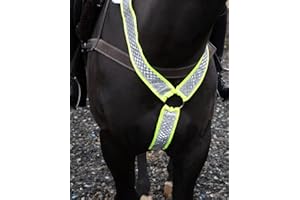 Ruggles Hi-Viz Breast Plate for Horses and Ponies | High Visibility Waterproof Reflective Adjustable Breastplate | Equestrian Safety Gear (Cob)