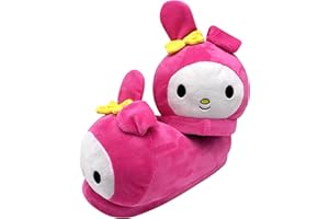 Roffatide Anime Melody Fuzzy kapcie Kuromi domowe kapcie zamknięte palce otwarte plecy piankowe kapcie z gumową podeszwą dla kobiet i mężczyzn jeden rozmiar