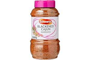 Schwartz Blackened Cajun Seasoning, Expertly Blended with Chilli Powder, Herbs and Spices, Smoky and Peppery Flavour, Versatile Ingredient, 550g