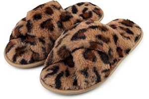 riemot Chaussons Femme Pantoufles en Mousse à Mémoire de Forme Antidérapantes et Confortables Chaussons Femme Hiver Pelucheuses Bout Ouvert Slippers Pour Intérieur/extérieur