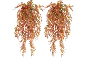 ICELSA UTMACH 2 Piezas Enredadera Planta Artificial Colgante, Planta Colgante Simulación Hiedra Plantas Artificiales Colgantes Hiedra para Sala de Estar, Puerta, Jardín, Decoración Interior y Exterior