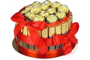 DELIM Ferrero Rocher und Merci schokolade Torte - pralinen geschenk - süßigkeiten box perfekt für viele Gelegenheiten - Dankeschön geschenke - Präsentkorb für frauen