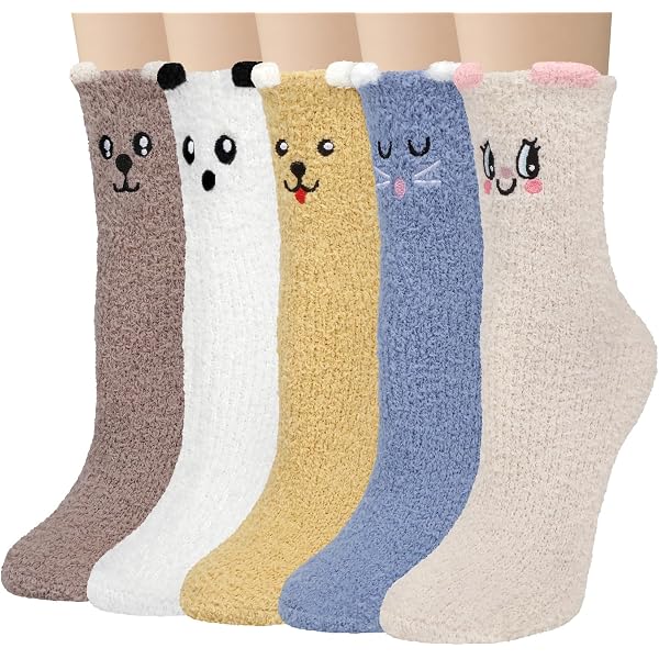 6 Paires Chaussettes Femmes Hiver - Corail Polaire épais, Doux, Antidérapant, Tailles 35-41, Couleurs Pastel