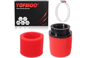 YOFMOO 38mm 39mm 40mm 1.5inch Red Double Foam Pod Performance Filter Compatible for 50cc -90cc 110cc 125cc 150cc GY6 Motorcycle ATV Scooter Quad Go Kart Moped Pit Dirt Bike Kawasaki Suzuki