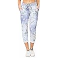 Love My Fashions Womens Multi Floral Check Tartan Print Italian Ribbed Waistband Casual Summer Trousers Jogging Exercise Running Cotton Outwear
