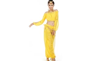 Astage Frauen Bauchtanz Anzug Kostüm Active Wear Longsleeve Top Hosen Taille-Gürtel-Sets