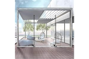 WZYJLyds Cortinas de Lona Transparentes para Exteriores, Paneles Laterales de Cenador Transparentes con Lona de PVC Y Cremallera, Paneles Laterales de Lona Impermeables para Cochera de Pérgola Porche