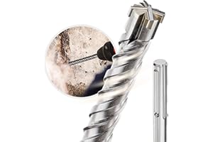 Weischer® - SDS Max Bohrer 45 x 600mm | vierschneidiger & langlebiger Steinbohrer | Betonbohrer mit Doppelwendel | Bohrhammer kompatibel | robuste Bohrspitze für Beton, Naturstein & Mauerwerk