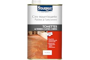 STARWAX Cire Nourrissante (Patine à l'Ancienne) pour Tomettes et Terres Cuites Teinte Incolore - 2x 1L - Nourrit et Préserve les Sols en Terre Cuite
