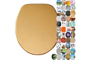 Sanilo Soft Close Toilet Seat, Wide Choice of New Toilet Seats, Stable Hinges, Easy to Mount (Glittering Gold)
