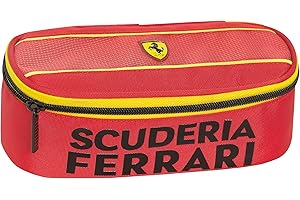 Franco Cosimo Panini Ferrari Kids, Federmäppchen für die Schule, offizielles Ferrari-Federmäppchen, ovales Federmäppchen für Kinder und Jugendliche, ideal zur Aufbewahrung von Schreibwaren, mit