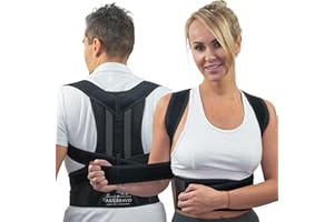 A&X Bravo Posture Corrector For Men and Women, Lumbar Support with Adjustable & Breathable Back Brace Improves Posture For Shoulder & Back Support, Providing Back & Shoulder Pain Relief Black-M