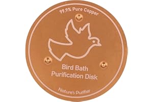 Penitue Bird Bath Copper Disk, 3.94in Sturdy Triple-Point Support Bird Bath Purification Plate Disc Birdbath Cleaner for Year-Round Use for Outdoor Garden Birdbaths & Bowls Accessories