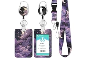 DUOUPA Funda para tarjeta de identificación con cinta, llavero extensible con mosquetón, para mujer, profesor, enfermera, doctor, estudiante