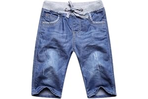 Echinodon Jungen Jeans Shorts 1/2 Kurze Hose Kinder Sommer Jeanshose Weich/Dünn/Atmungsaktiv